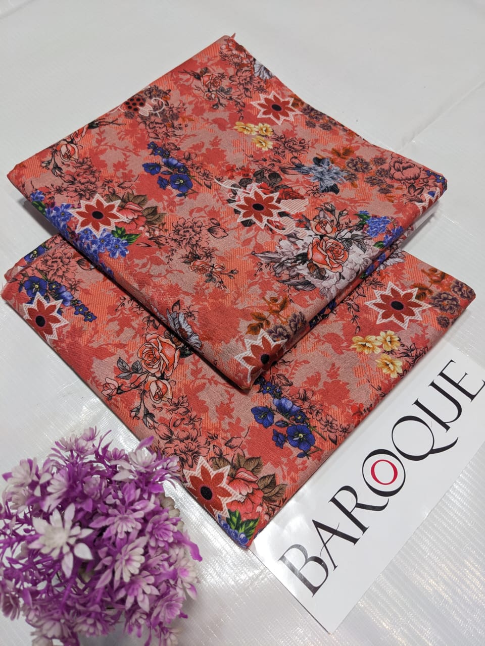 Unstitched Printed Lawn 2 Piece Suits | BK-08