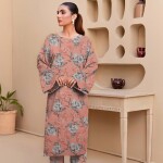 Unstitched Allover Printed Lawn 2 Piece Suits | BK-32 | T-Pink Colour