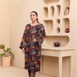 Unstitched Allover Printed Lawn 2 Piece Suits | BK-21 | Pinkish Red Colour