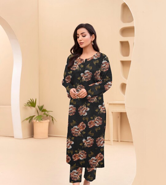 Unstitched Allover Printed Lawn 2 Piece Suits | BK-22 | Baltic Sea Colour