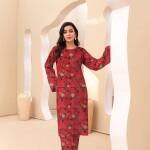 Unstitched Allover Printed Lawn 2 Piece Suits | BK-27 | Red Colour