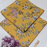 Unstitched Allover Printed Lawn 2 Piece Suits | BK-25 | Yellow Colour