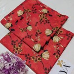 Unstitched Allover Printed Lawn 2 Piece Suits | BK-27 | Red Colour