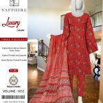 Unstitched Allover Digital Bana Doriya Lawn 3 Piece Suits | BK-40