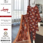 Unstitched Allover Digital Bana Doriya Lawn 3 Piece Suits | BK-41