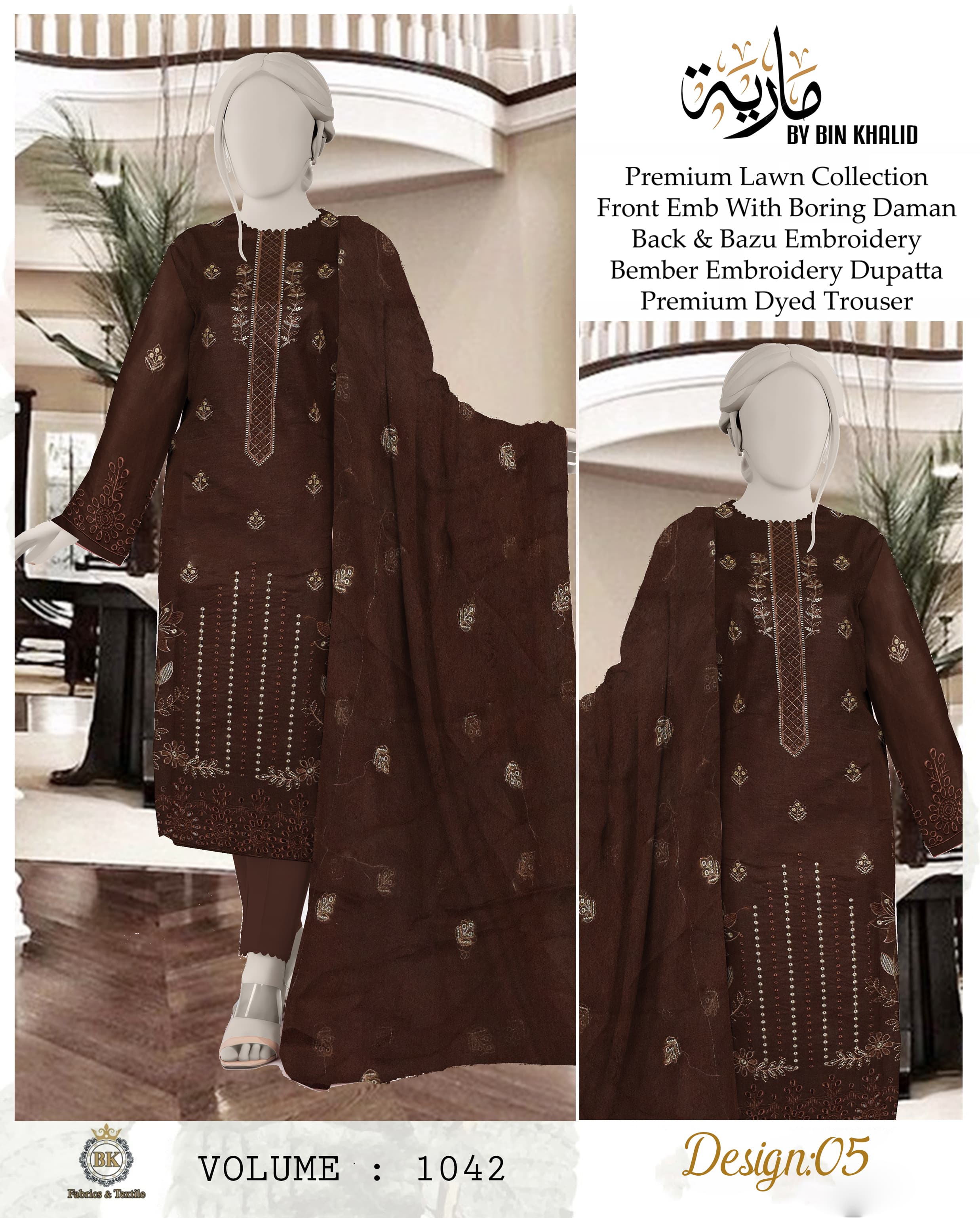 Chicken Kari Daman Lawn Embroidery 3-PCS Suit | BK-17