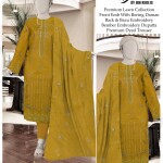 Chicken Kari Daman Lawn Embroidery 3-PCS Suit | BK-13